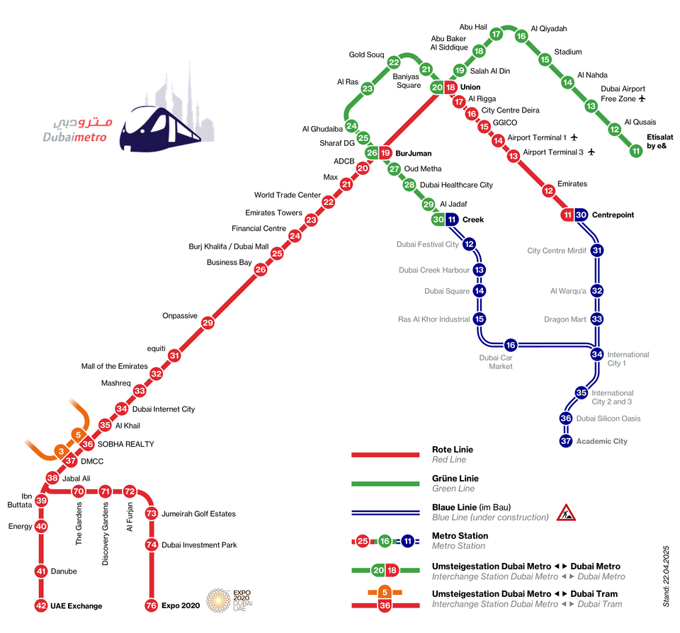 Dubai Metro Map 2026